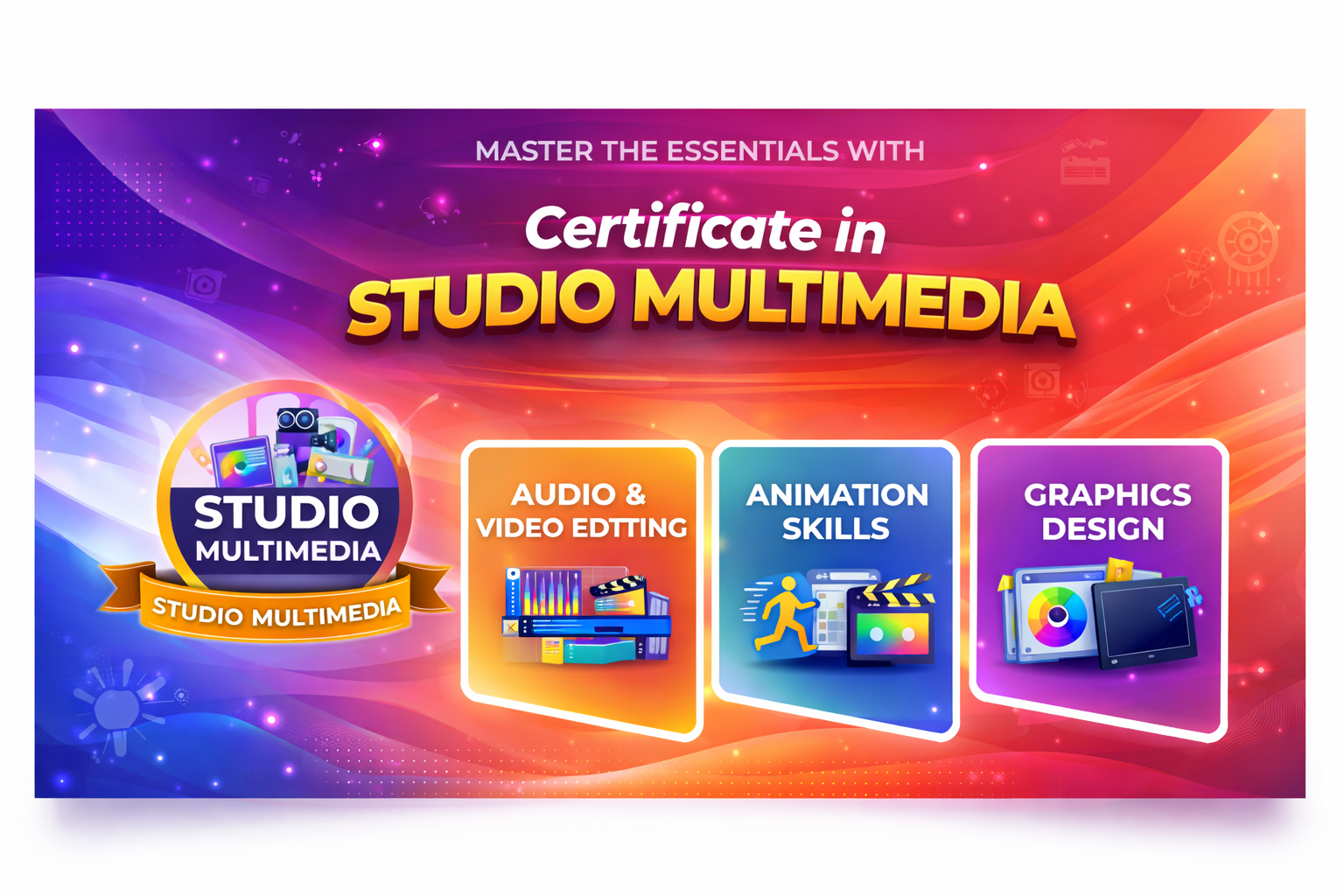 Multimedia course certificate promotion